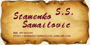Stamenko Samailović vizit kartica